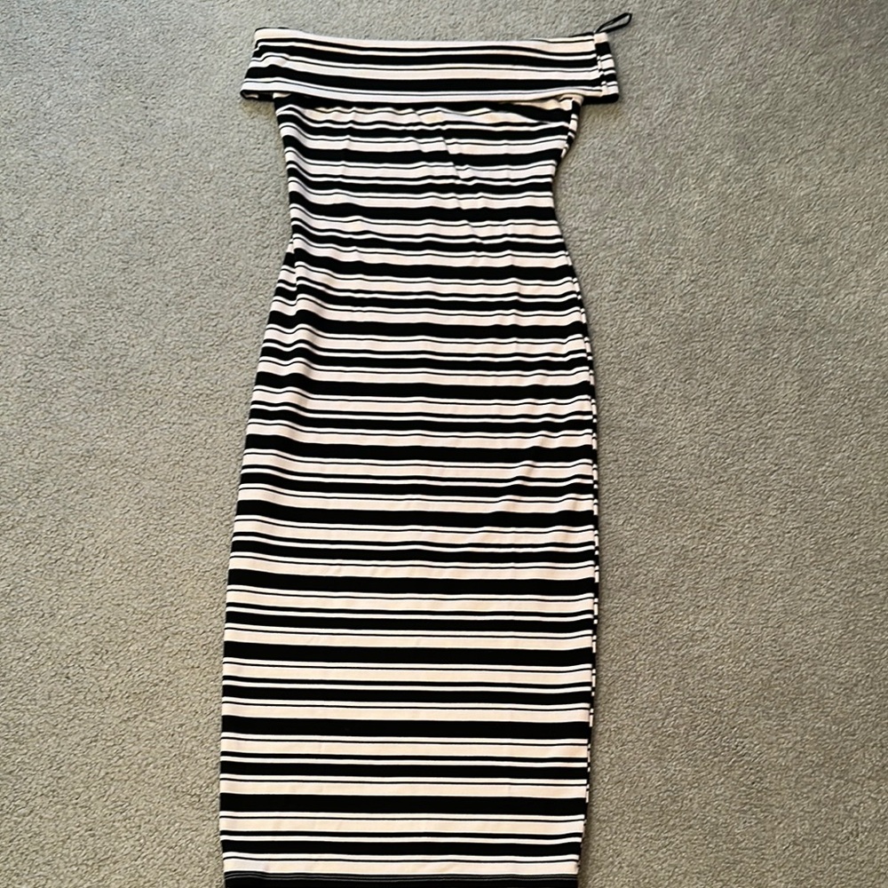 Striped Off-Shoulder Dress